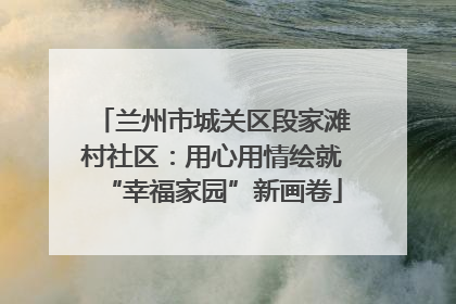 兰州市城关区段家滩村社区：用心用情绘就“幸福家园”新画卷