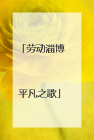 劳动淄博 平凡之歌
