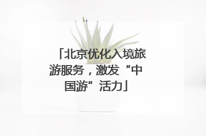 北京优化入境旅游服务，激发“中国游”活力