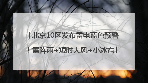 北京10区发布雷电蓝色预警！雷阵雨+短时大风+小冰雹