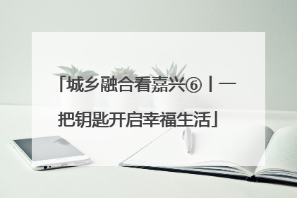 城乡融合看嘉兴⑥丨一把钥匙开启幸福生活