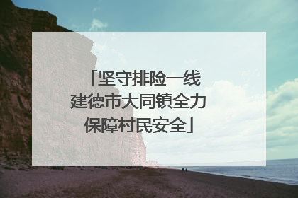 坚守排险一线 建德市大同镇全力保障村民安全