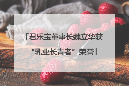 君乐宝董事长魏立华获“乳业长青者”荣誉