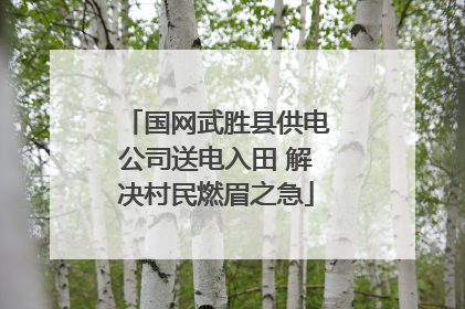 国网武胜县供电公司送电入田 解决村民燃眉之急
