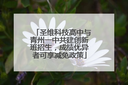 圣维科技高中与青州一中共建创新班招生，成绩优异者可享减免政策