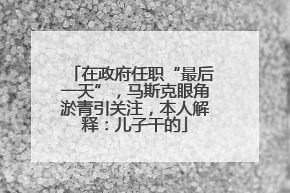 在政府任职“最后一天”，马斯克眼角淤青引关注，本人解释：儿子干的