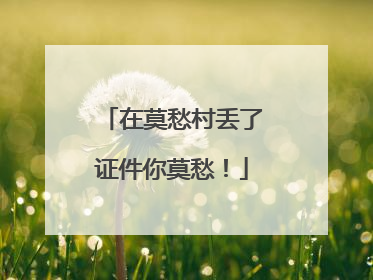 在莫愁村丢了证件你莫愁！