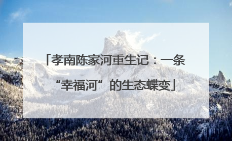 孝南陈家河重生记：一条“幸福河”的生态蝶变
