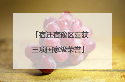 宿迁宿豫区喜获三项国家级荣誉