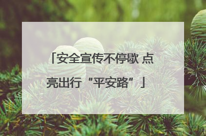 安全宣传不停歇 点亮出行“平安路”