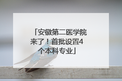 安徽第二医学院来了！首批设置4个本科专业