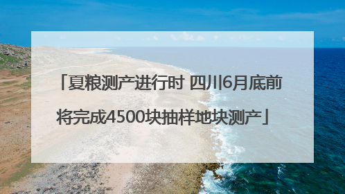 夏粮测产进行时 四川6月底前将完成4500块抽样地块测产