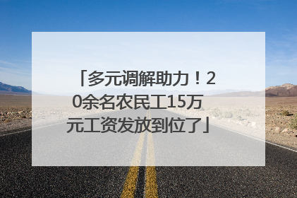 多元调解助力！20余名农民工15万元工资发放到位了