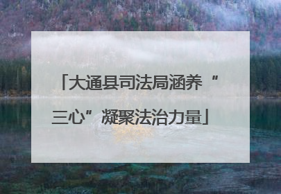 大通县司法局涵养“三心”凝聚法治力量