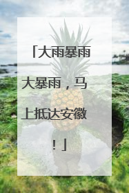大雨暴雨大暴雨，马上抵达安徽！