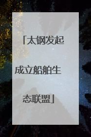 太钢发起成立船舶生态联盟