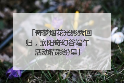 奇梦烟花光影秀回归，襄阳奇幻谷端午活动精彩纷呈