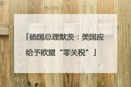 德国总理默茨：美国应给予欧盟“零关税”