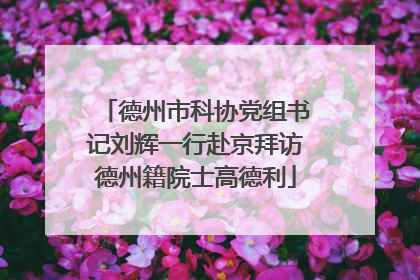 德州市科协党组书记刘辉一行赴京拜访德州籍院士高德利