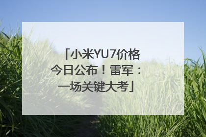 小米YU7价格今日公布！雷军：一场关键大考