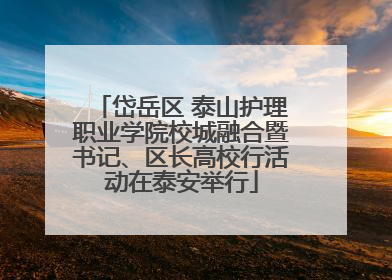 岱岳区 泰山护理职业学院校城融合暨书记、区长高校行活动在泰安举行