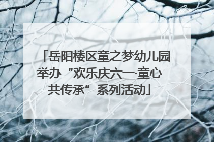 岳阳楼区童之梦幼儿园举办“欢乐庆六一·童心共传承”系列活动
