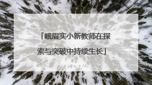峨眉实小新教师在探索与突破中持续生长