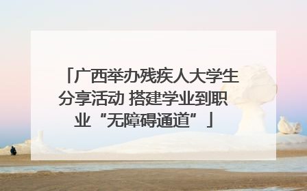 广西举办残疾人大学生分享活动 搭建学业到职业“无障碍通道”