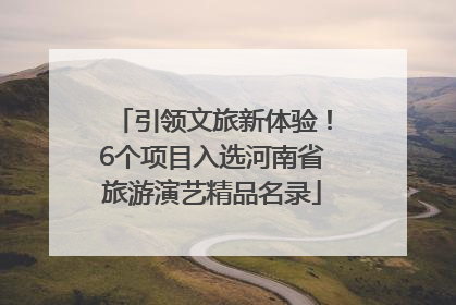 引领文旅新体验！6个项目入选河南省旅游演艺精品名录