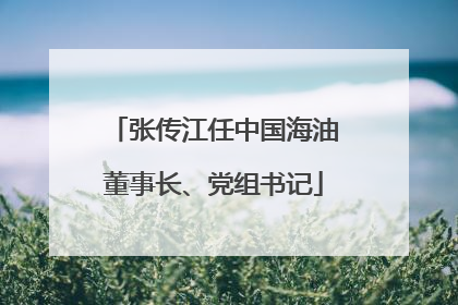 张传江任中国海油董事长、党组书记
