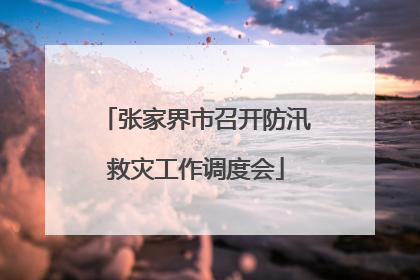 张家界市召开防汛救灾工作调度会