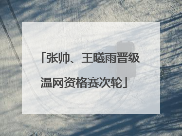张帅、王曦雨晋级温网资格赛次轮
