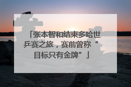 张本智和结束多哈世乒赛之旅，赛前曾称“目标只有金牌”