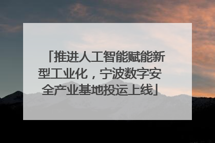 推进人工智能赋能新型工业化，宁波数字安全产业基地投运上线