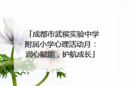 成都市武侯实验中学附属小学心理活动月：润心赋能，护航成长