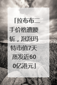 拉布布二手价格遭腰斩，泡泡玛特市值7天蒸发近600亿港元