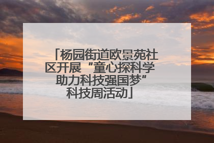杨园街道欧景苑社区开展“童心探科学 助力科技强国梦”科技周活动