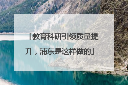 教育科研引领质量提升，浦东是这样做的
