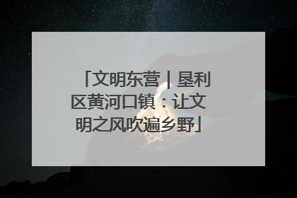 文明东营｜垦利区黄河口镇：让文明之风吹遍乡野