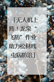 无人机上阵！龙泉“飞防”作业助力松材线虫病防治