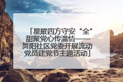 星耀四方守安“全” 甜聚党心传温情——舞阳社区党委开展流动党员建党节主题活动