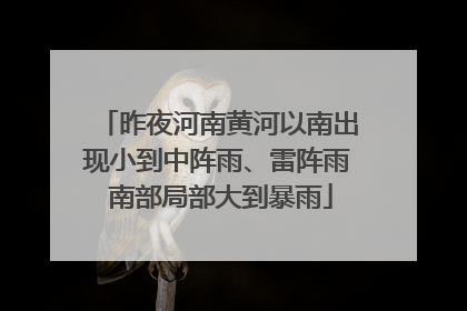昨夜河南黄河以南出现小到中阵雨、雷阵雨 南部局部大到暴雨