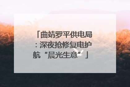 曲靖罗平供电局：深夜抢修复电护航“晨光生意”