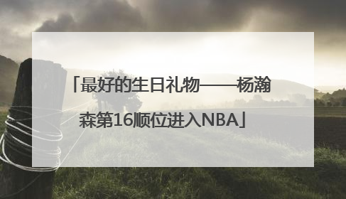 最好的生日礼物——杨瀚森第16顺位进入NBA