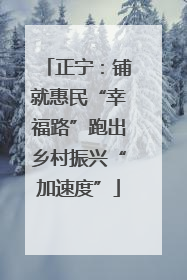 正宁：铺就惠民“幸福路”跑出乡村振兴“加速度”
