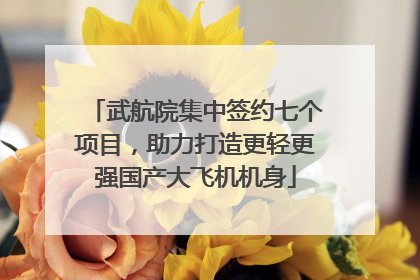 武航院集中签约七个项目，助力打造更轻更强国产大飞机机身