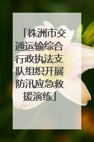 株洲市交通运输综合行政执法支队组织开展防汛应急救援演练