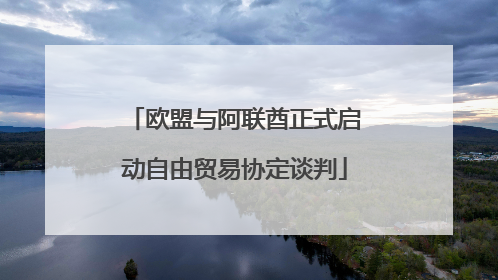 欧盟与阿联酋正式启动自由贸易协定谈判