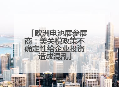 欧洲电池展参展商：美关税政策不确定性给企业投资造成混乱