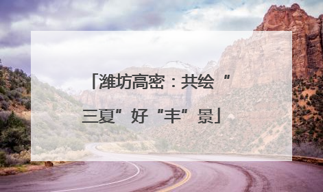 潍坊高密：共绘“三夏”好“丰”景